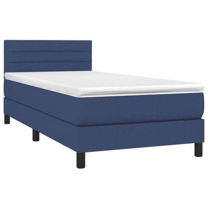 Maison Exclusive - Sommier à lattes de lit avec matelas Bleu 100x200 cm Tissu