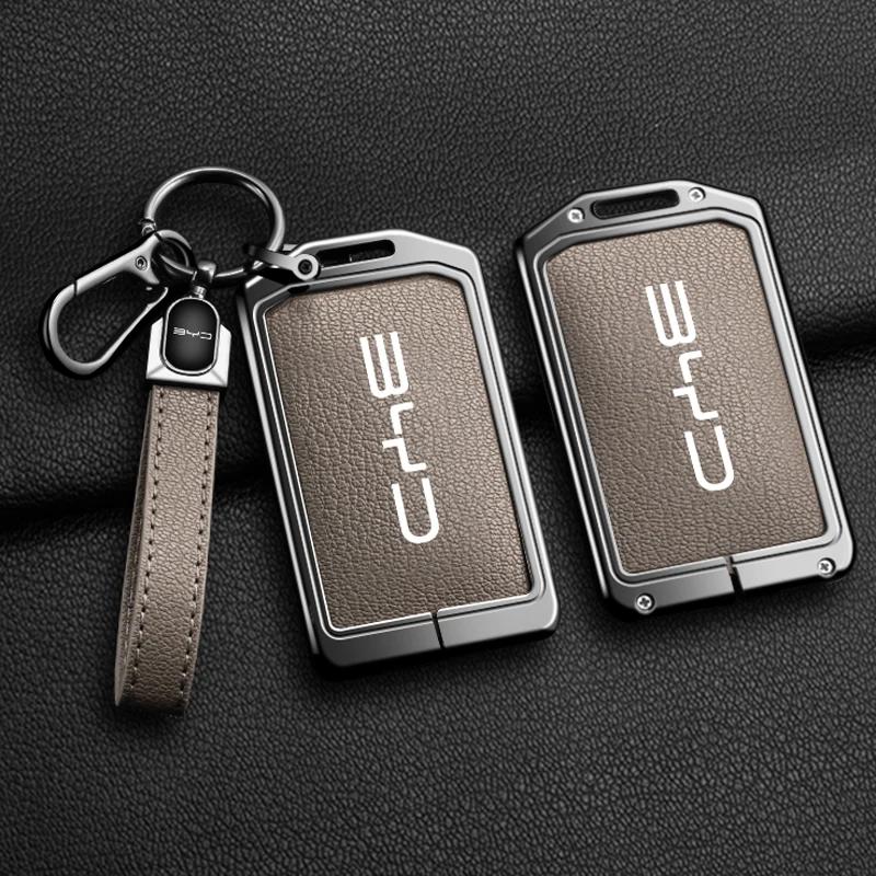 Внутренние накладки Сплав цинка Кожа Автомобильный NFC-карта Чехол для ключа-брелока Для BYD Tang DM Han EV Song PRO Qin PLUS DMI Авто K