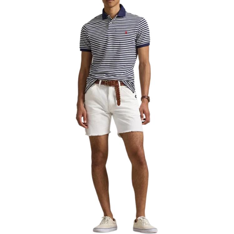 Polo Ralph Lauren Поло в полоску приталенного кроя Мужские топы Синий 710956682-001
