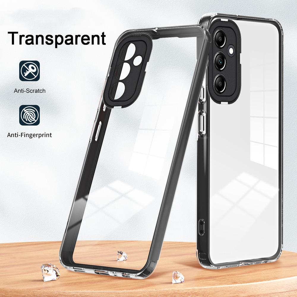 KEYSION Противоударный прозрачный чехол для Samsung M14 5G A24 A14, прозрачный силиконовый чехол из ТПУ + задняя крышка для телефона из ПК для Galaxy A24 4G M14 5G