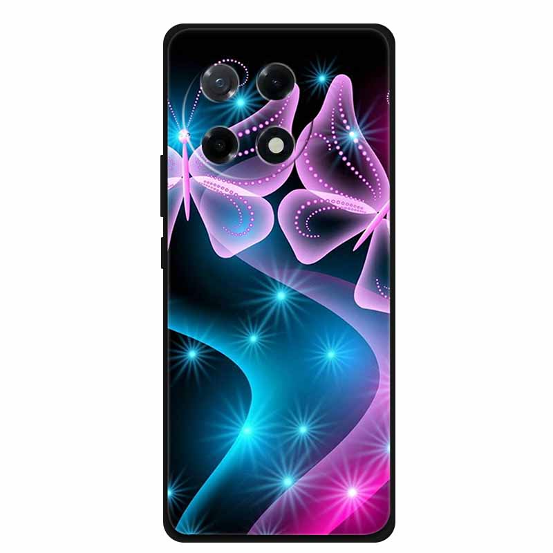 Для Tecno Spark 30 Pro Чехол Роскошный ТПУ Мягкий Силикон Задняя Крышка Чехлы для Телефона на Spark30Pro KL7 Защитный Бампер Любовь Цветок Чехол