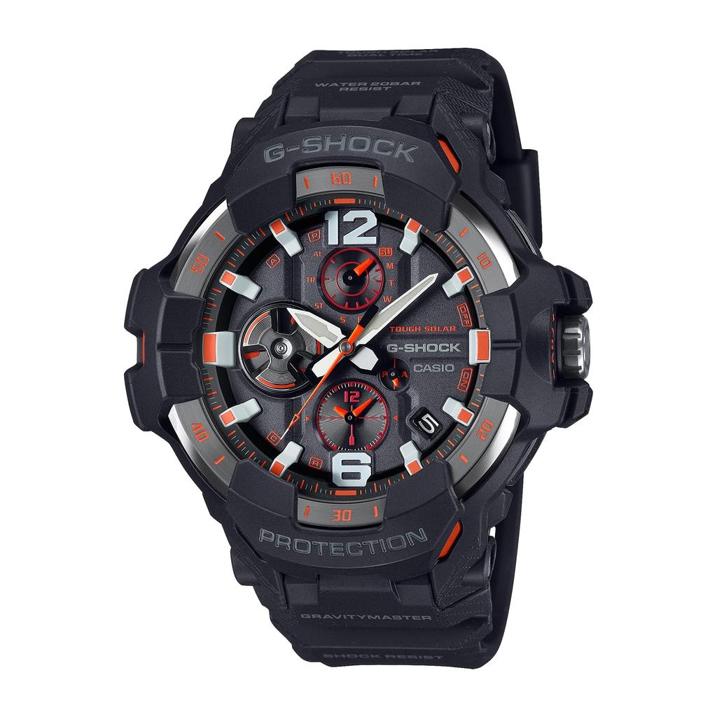 Casio Мужские часы G-Shock, GRAVITYMASTER Bluetooth Tough Solar, пластик из биомассы, японская модель GR-B300-1A4JF, черные