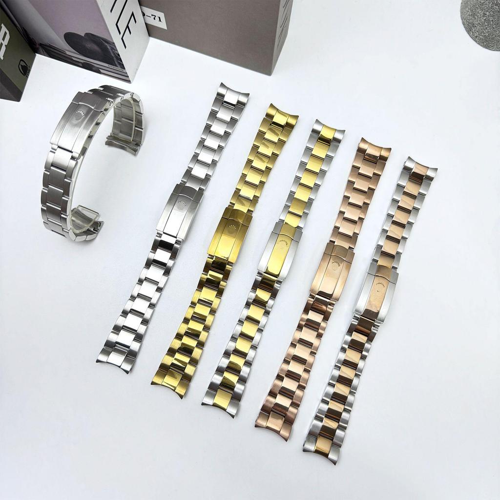 Нержавеющая сталь, ремешок для часов с изогнутым концом для Rolex Submariner, Datejust, Oyster Perpetual, Daytona - Подходит для 20 мм и 21 мм