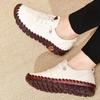 2024 Весна Повседневная женская обувь на низком каблуке Мокасины Модные шнуровки из натуральной кожи на плоской подошве Туфли для мам Zapatillas Mujer 35-42