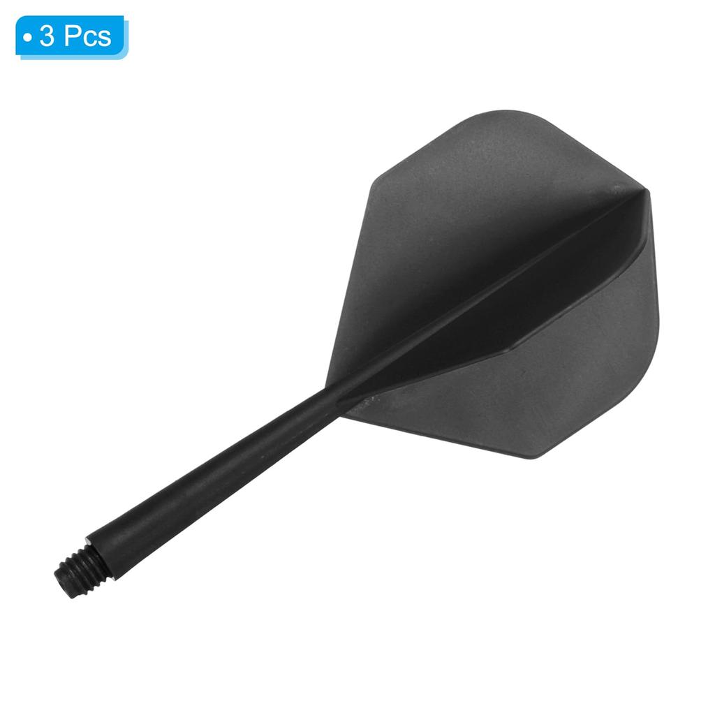 PATIKIL 3-Piece Integrated Dart Shaft and Flight Set, 2BA Lightweight Plastic Dart Flight Accessories, Standard Shape, Black