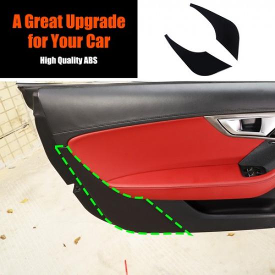 Glossy Piano Black Interior Door Panel Trim Sticker For Jaguar F-Type X152 13-24