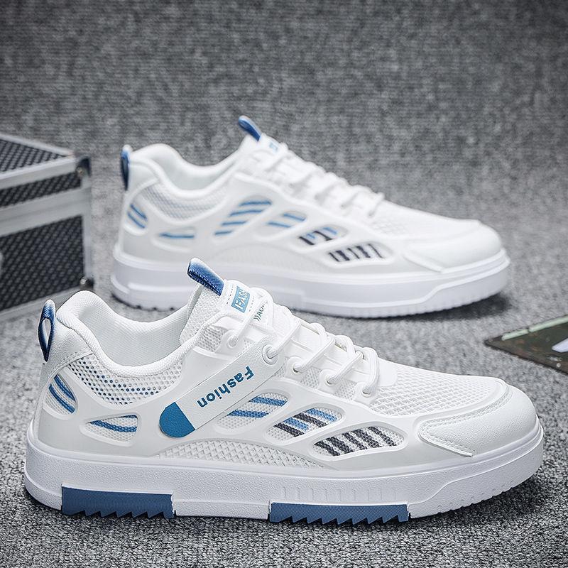 Мужская обувь спортивная летняя дышащая белая мужская сетчатая мужская трендовая универсальная повседневная модная обувь сетчатая обувь спортивная обувь