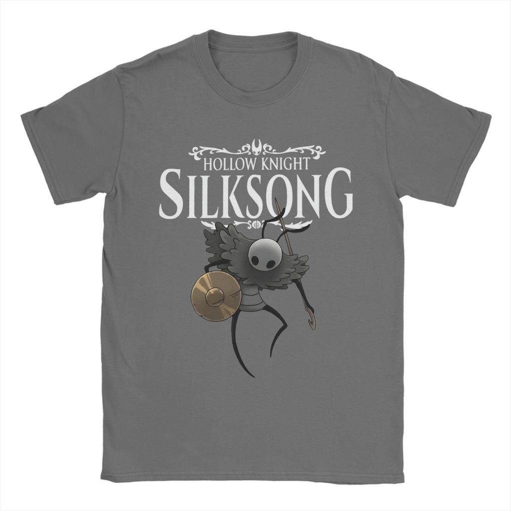 Мужские футболки Hollow Knight Silksong Повседневные 100% хлопок Футболка с коротким рукавом Футболка с круглым вырезом Топы Большого размера