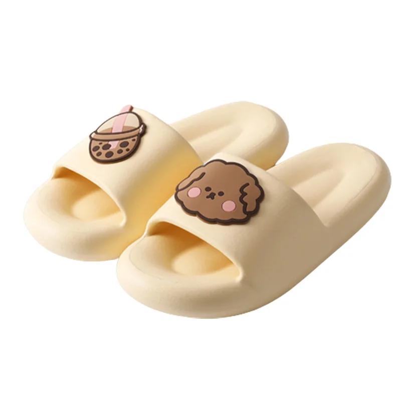 Новые мягкие тапочки из ЭВА для пар, домашние тапочки, летние сандалии для пляжа, для ванной, мужские шлепанцы, нескользящие женские туфли на толстой подошве