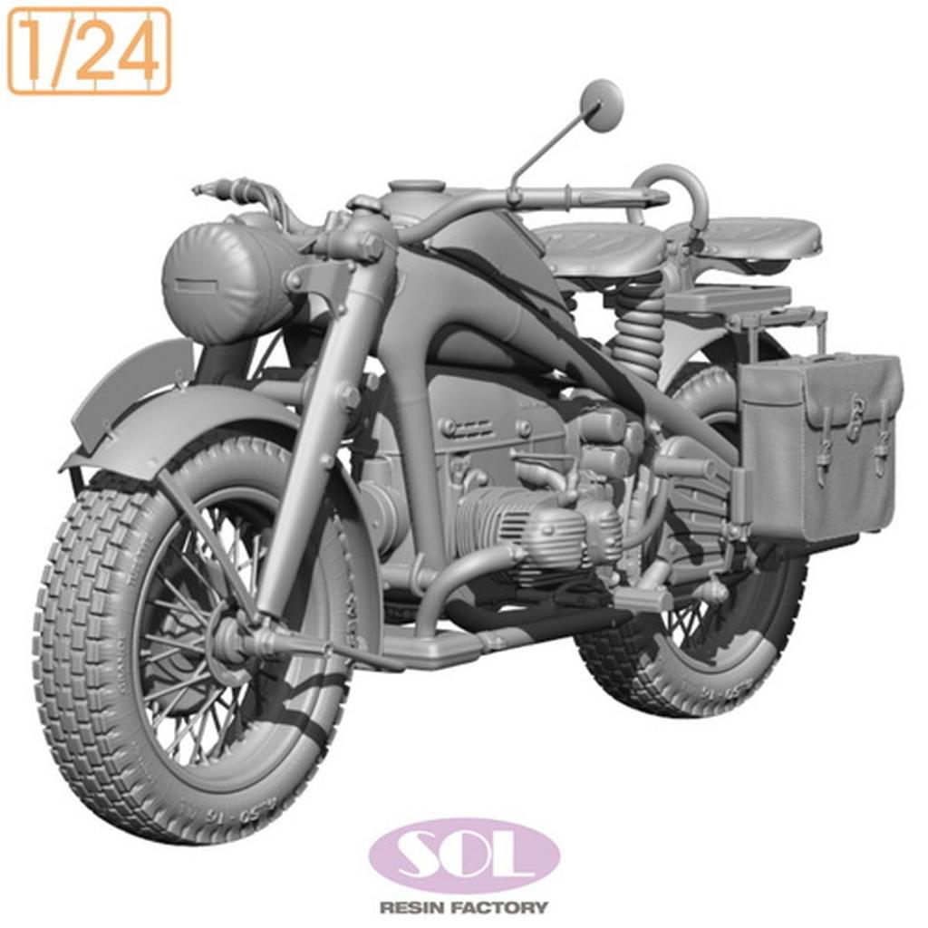 Sol Model Военный мотоцикл KS750 времен Второй мировой войны Немецкий Набор для 3D-печати MM903 1/24 (Мотоцикл)