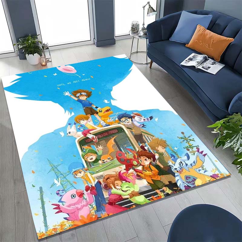 The New (Digimon) Rug Is Suitable for Home Décor in Game Rooms, Bedrooms, Living Rooms, Sofas, and Other Areas.