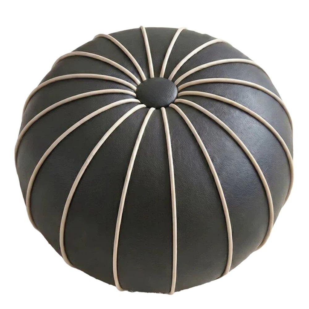 PU Leather Pouf Ottoman Cover Unstuffed Storage Bag Modern Shoe Stool Cover  Home Use