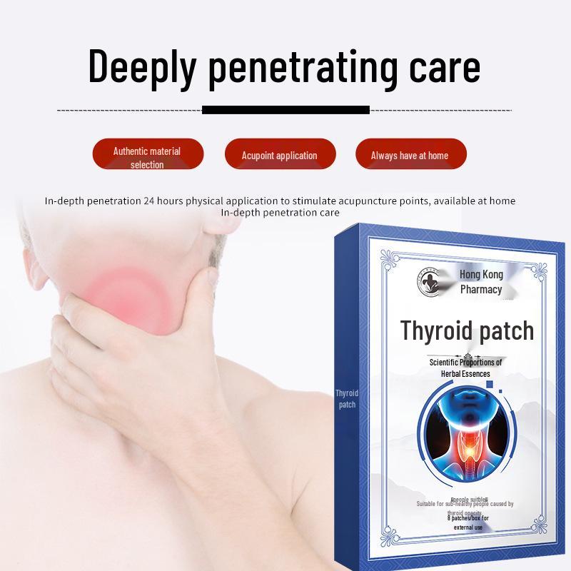 Пластырь для здоровья щитовидной железы - Зоб, Аденоиды, Ощущение инородного тела, Облегчение узлов Черный пластырь Акупунктурный пластырь.