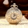 Roman Numerals Quartz Pocket Watch Men Women Hollow Vintage Watch with Chain Men Gifts
