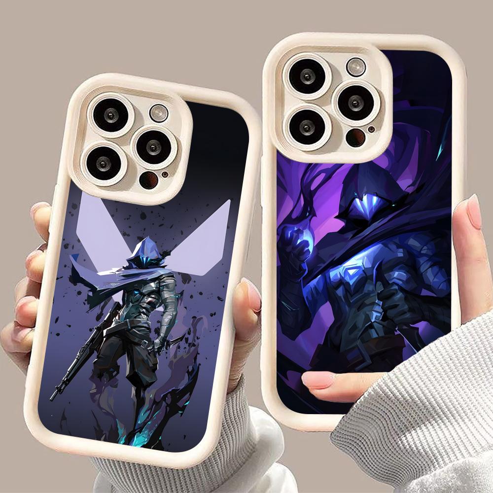 Valo Omen Phone Case for iPhone 17 16 15 14 13 12 11 Air Pro Max Plus White Soft TPU Shockproof Cover