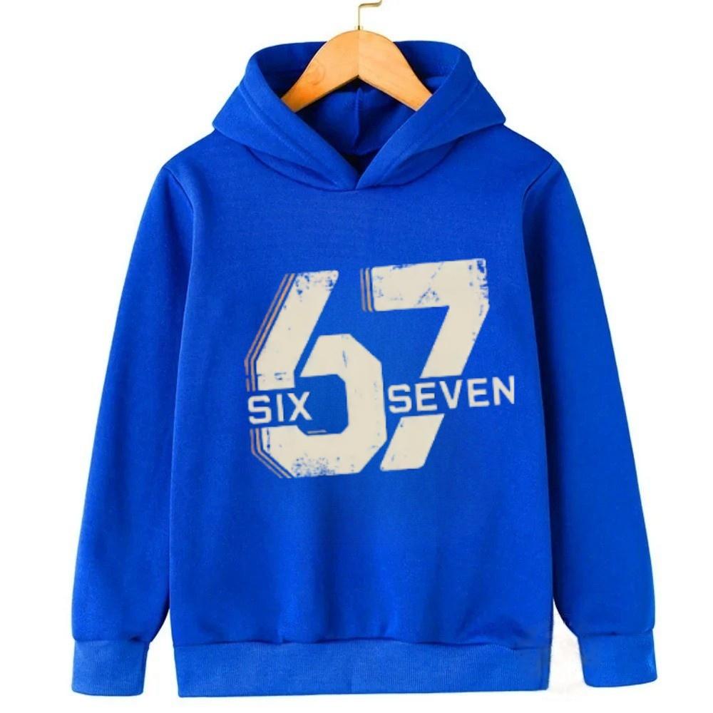 Spring Autumn Unisex Graphic Fun 67 Men's Hooded Pullover Sweater Long-sleeved Stylish Street Style Long-sleeved Women Clothing Top