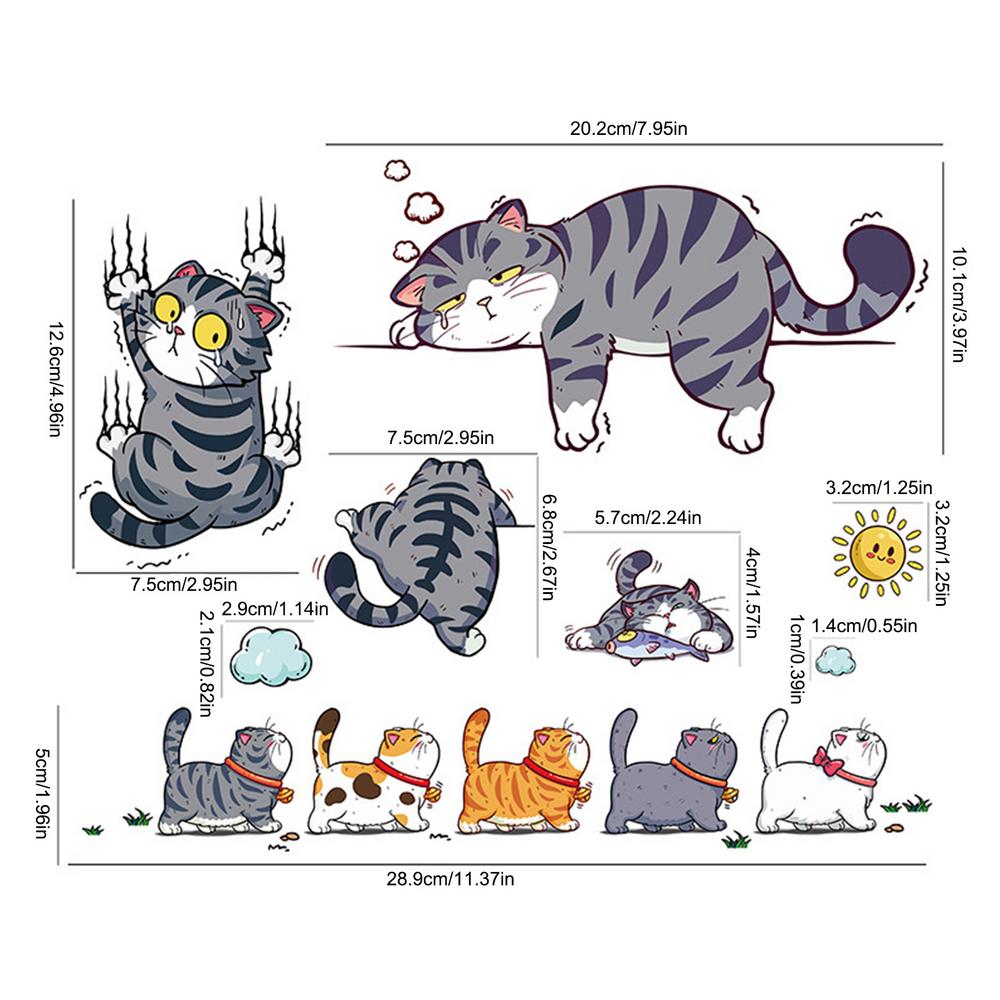 Cat Scratch Car Decal Funny Cat Sticker Cute Bumper Decal Self-Adhesive Car Decoration Lazy Cat Humor Cat Theme Sticker For Auto