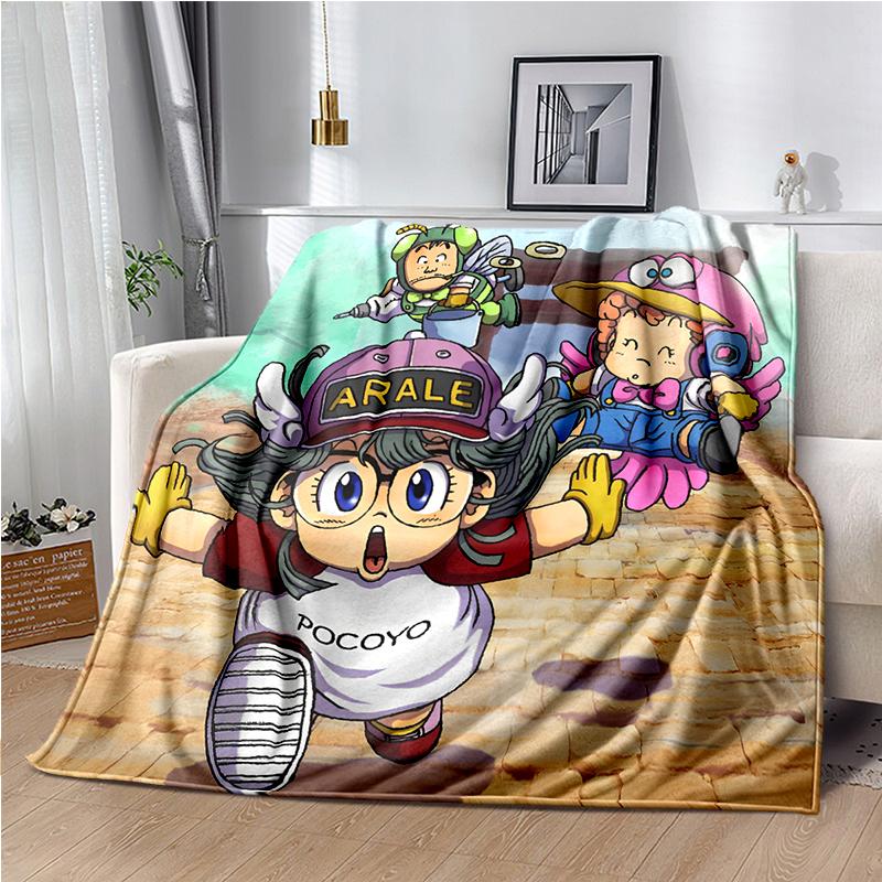 DR-Slump-Arale Cartoon Throws Blanket Kids Super Soft Cute Blankt for Travel Couch Sofa Picnic Bed Flannel Blanket Birthday Gift