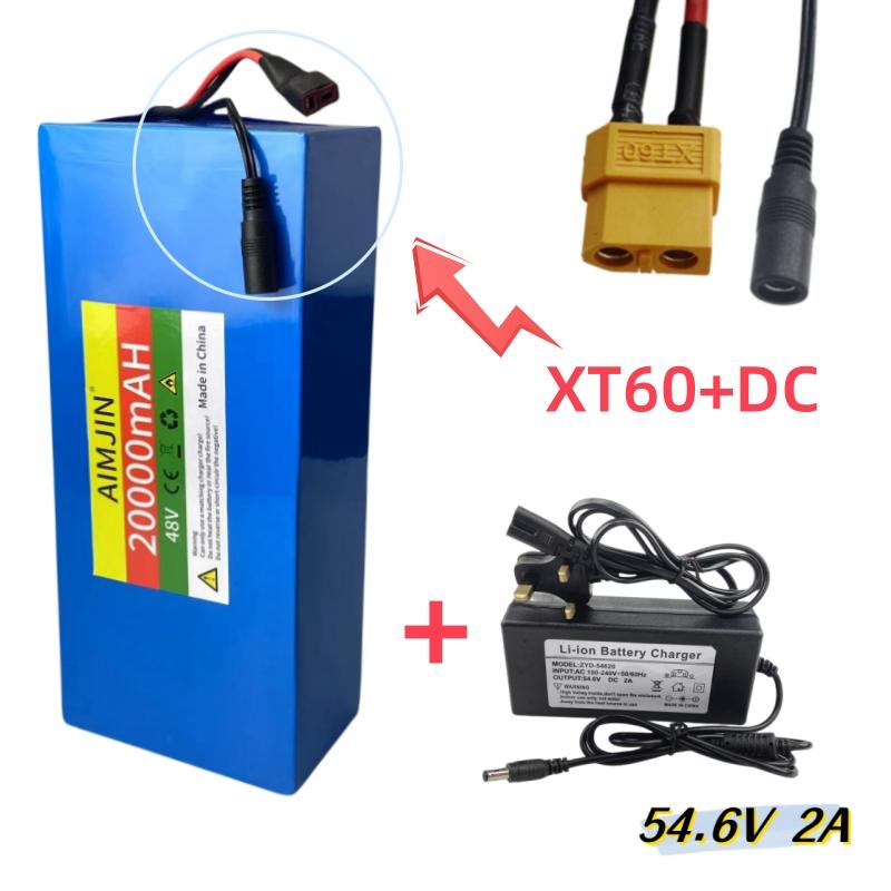 Аккумуляторная батарея 18650 48 В 20 Ач 13S5P, литий-ионная батарея для встроенной BMS мощностью 500–1000 Вт