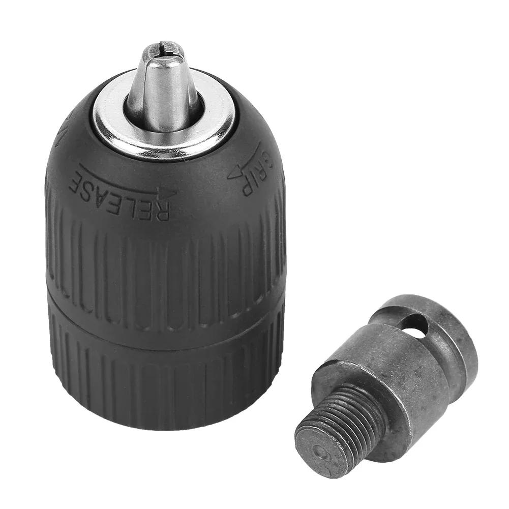1/2--20UNF Drill Chuck Drill Chuck 2-13mm Keyless Drill Chuck 1/2"-20UNF with 1/2 Chuck Adaptor for Impact Wrench Conversion