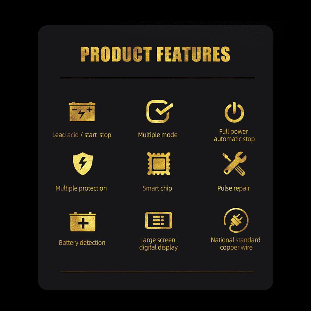 E-FAST Car Battery Chargers 12V/6A Full Automatic Battery Chargers Maintainer 3-Stage Portable