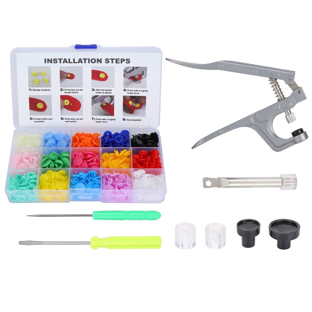 150set Mixed Color Snap Pliers Tool Resin Material Snap Buttons Kit For DIY Crafting