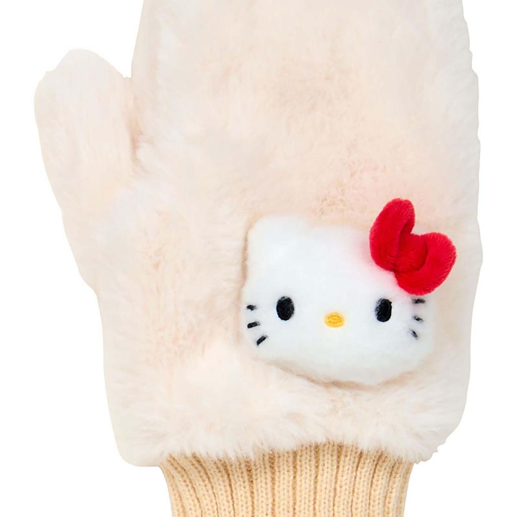 Sanrio Faux Fur Mittens with Mascot Hello Kitty 363146 (SANRIO) -