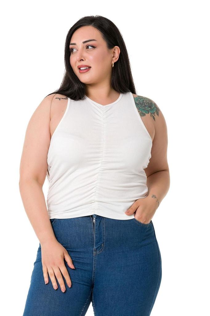 Women's Style Big Size Body Plus Size Halter Neck Mink Body With Draped Front And Sides