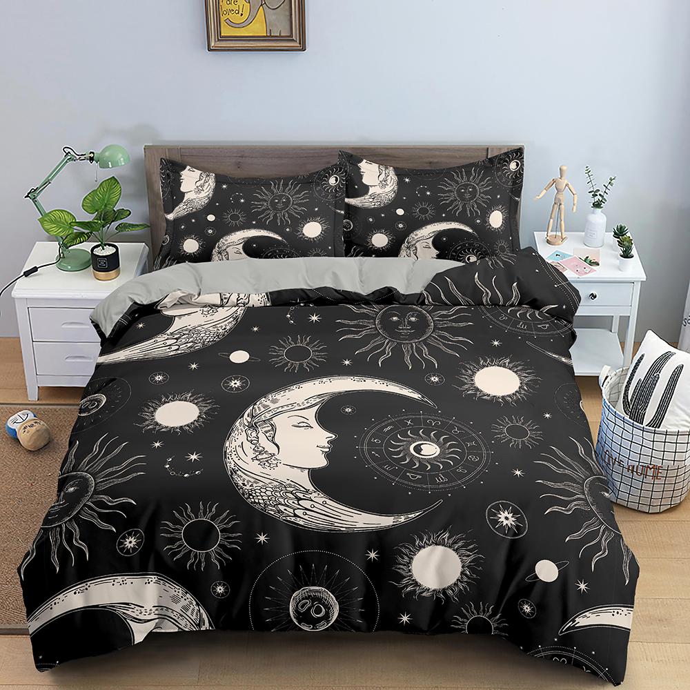 Богемный комплект пододеяльника с тематикой Вселенной, Солнца и Луны, полиэстеровый чехол для одеяла размера кинг, квин, фулл для детского постельного комплекта для мальчиков