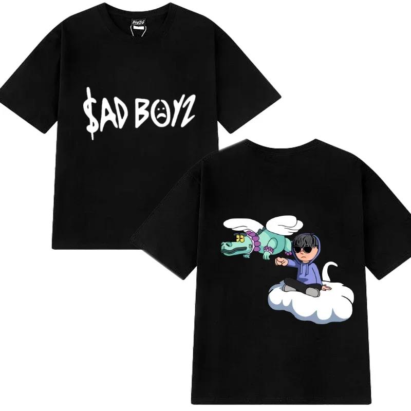 Популярный певец Junior H Sad boyz харадзюку Мультяшная графическая футболка Мужские Женские Оверсайз футболки с коротким рукавом Унисекс 100% Хлопок Топы
