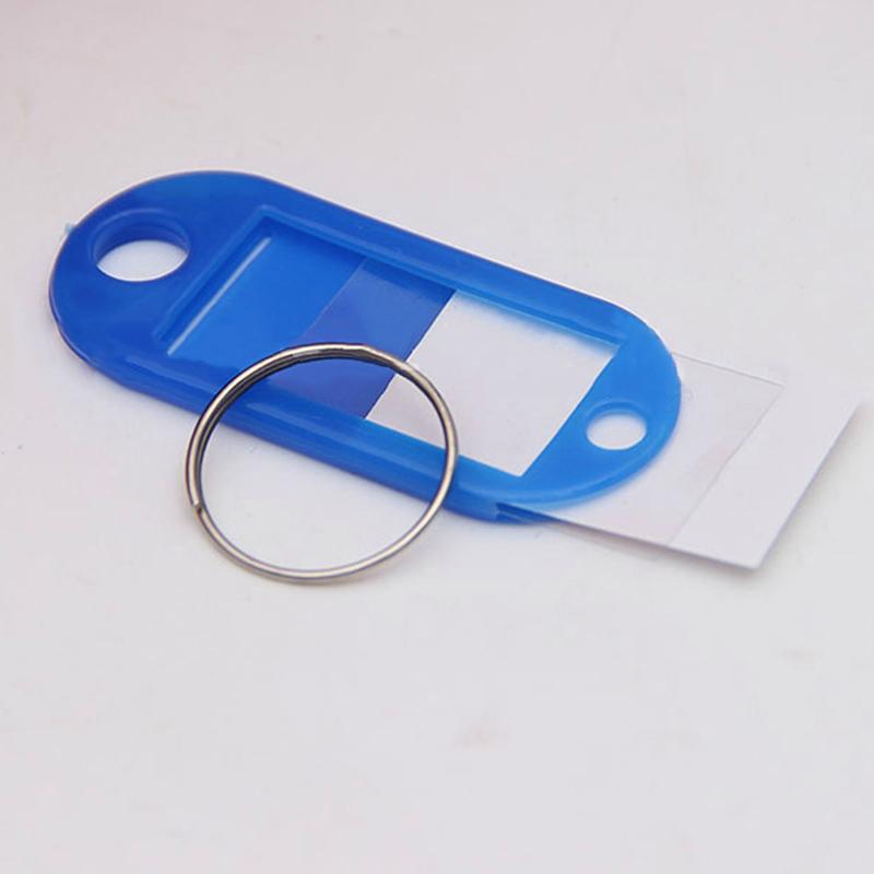 30pcs Multi-Color Plastic Keychain Blank Key Ring DIY Name Tags for Baggage Paper Insert Luggage Tags Key Chain Accessories