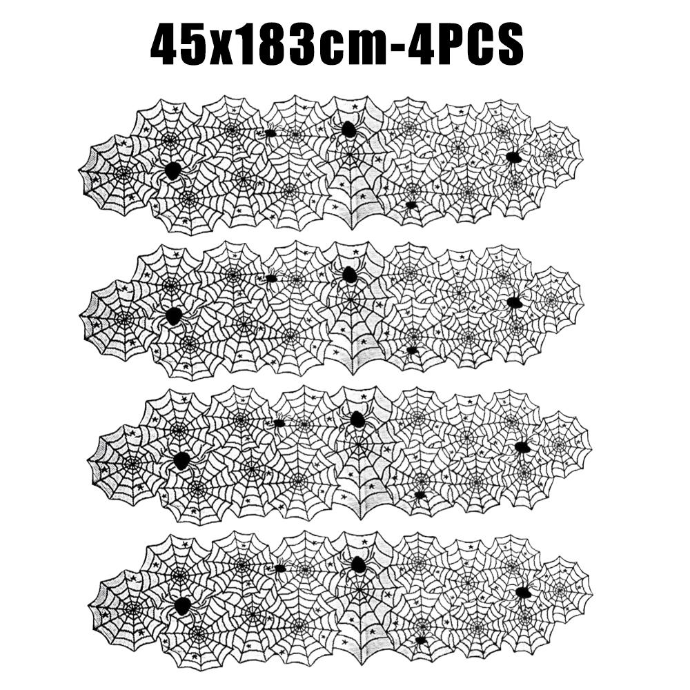 Хэллоуин Черная кружевная скатерть Паутина Чехол LuoluoHouse Элегантный Ужас Маскарадная вечеринка Страшная Ночь кино Декор стола