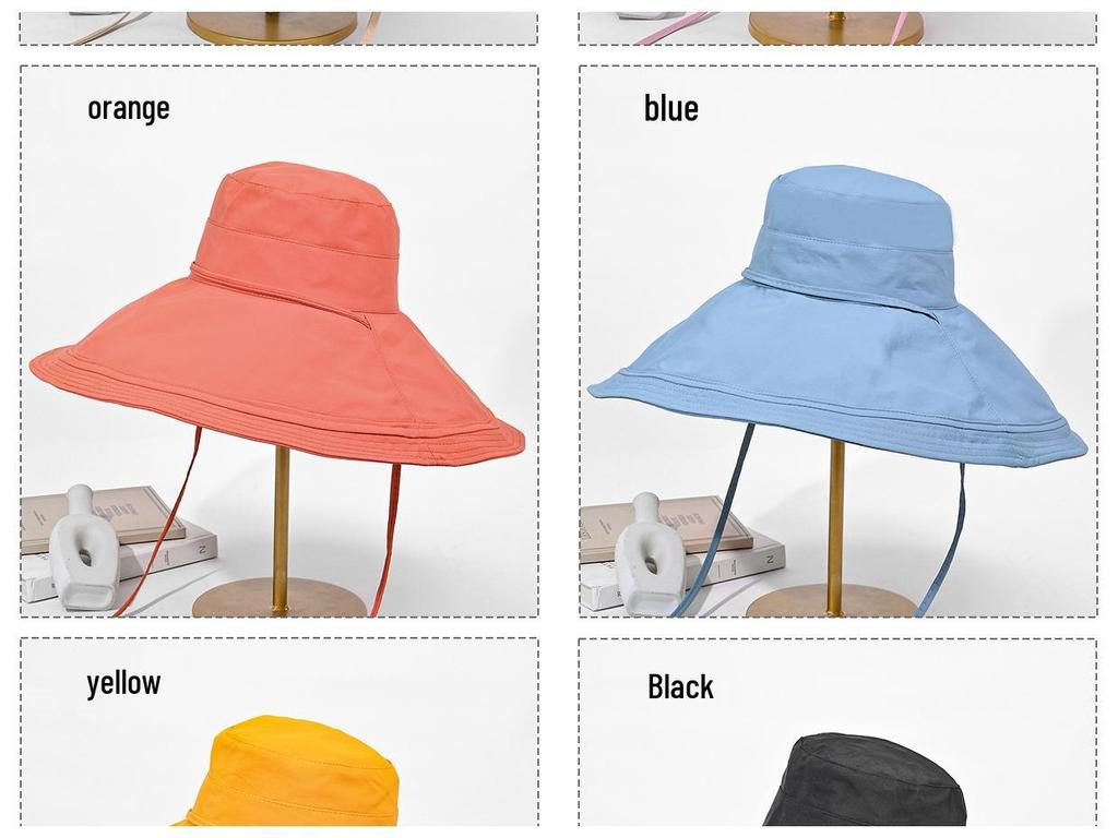 Женская двухсторонняя ветрозащитная пляжная шляпа от солнца с широкими полями для лета