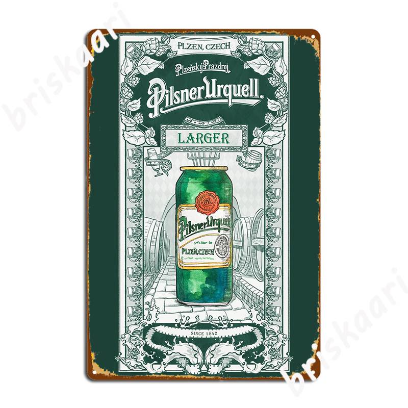 Pilsner Urquell Пиво Пльзень Металлическая Табличка Индивидуальный Настенный Декор Бар Пещера Паб Жестяная Табличка Постеры