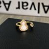 Vintage court style high-end gourd fingertip colorful flower pearl ring femininity mix and match fashion index finger ring