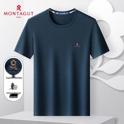 Мужская дышащая футболка с коротким рукавом из смесовой шелковой ткани Montagut