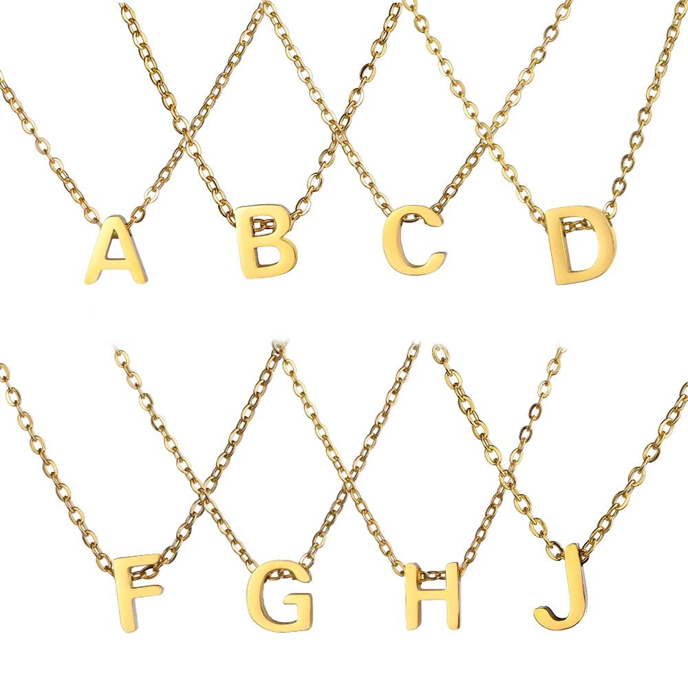 Cazador Stainless Steel A-Z Initial Letter Necklace for Women Alphabet Choker Chain Jewelry Birthday Gifts New Trend 2026