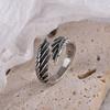 Silver Plated Feather Thumb Ring Adjustable Open Rings Birthday Christmas Gifts for Women Men Exquisite Jewelry Gift