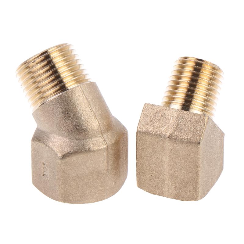 Латунный отвод-соединитель для трубы 45° Фитинг 1/8" 3/8" NPT Внутренняя резьба на Наружную Резьбу Термостойкий для Трубопроводов Солнечного Водонагревателя
