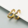 Women Creative Geometric Ear Clip No Ear Hole Earrings Small Colorful Zircon Crystal Love Heart Type Gold Color