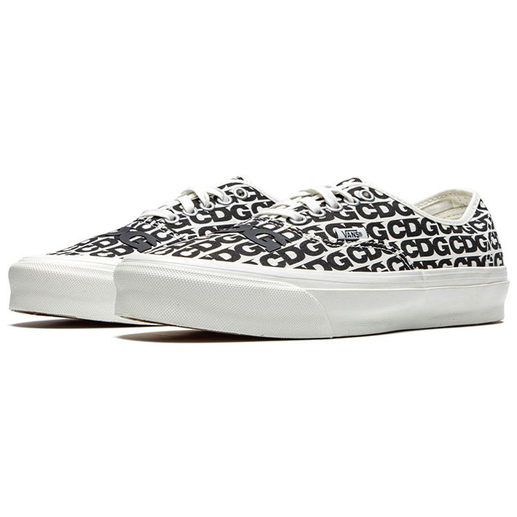Comme des Garçons x Vans OG Authentic LX CDG Принт - Blanc De Blanc 2018 Унисекс Кроссовки Белый Черный VN0A4BV9SHM