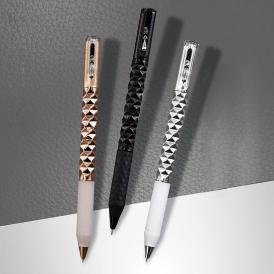 Геометрическая металлическая хрустящая ручка, хрустящая сенсорная ручка, морфинговая шариковая ручка для снятия стресса, 0,5 мм, выдвижная гелевая ручка для школы и офиса