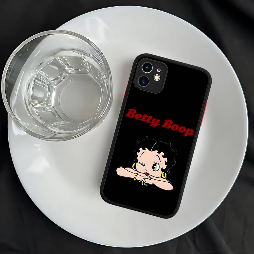 Чехол для телефона B-Bettys Boops для iPhone 16 15 14 Plus 15 13 12 11 Pro Max X XS MAX Матовый чехол