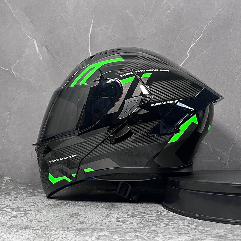 Motorcycle Helmets Men's and Women's Unveiling Helmets Full Helmets Tail Rider Bluetooth Locomotive Men's and Women's Winter Personality Electric
