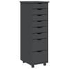 Mobile Drawer Cabinet MOSS Grey Solid Pine Wood