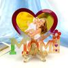 MOM Love Heart Photo Frame UV Epoxy Resin Mold Picture Frame Silicone Mould DIY