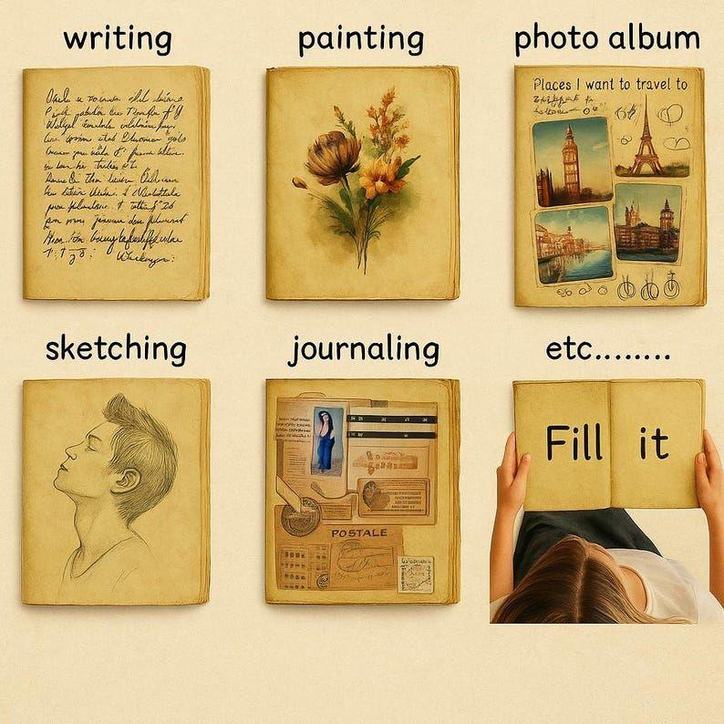 Кожаный гримуар-дневник «Зайчик»: Блокнот ручной работы с неровными краями