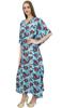 Cotton Caftan Long Kaftan Women Night Gown Blue Kimono Cover Up
