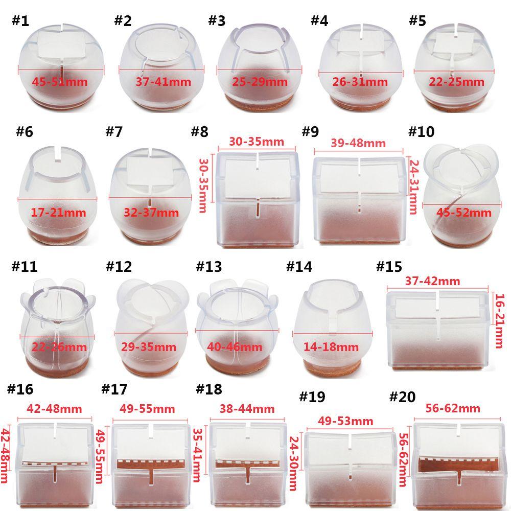 12Pcs/lot Thick Wear-resistant Silicone Floor Protector Chair Leg Caps Anti-slip Pad Table pads