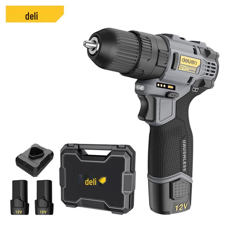 Deli 12V Brushless Cordless Impact Drill CN plug (adapter included)
